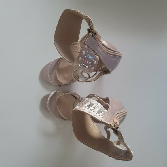 Women Rhinestone Rose Gold Public Desire Gladiator high Heel - Picture 9 of 9